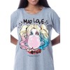 DC Comics Women's Harley Quinn Mad Love Nightgown Sleep Pajama Shirt Grey - 3 of 3