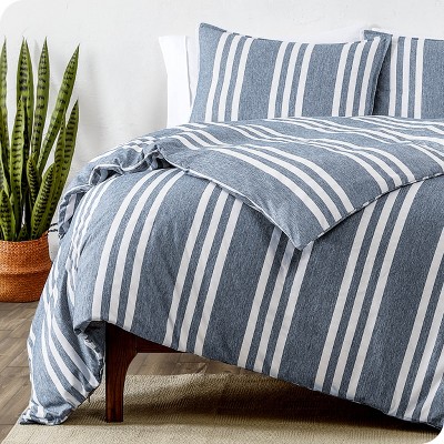 Queen Stripe - Heather Midnight Double Brushed Duvet Set By Bare Home ...