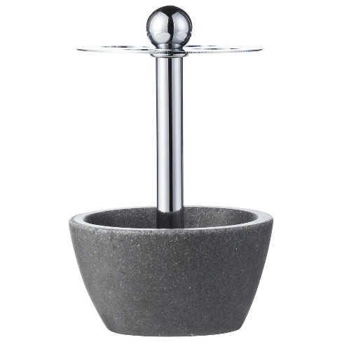 Grey Plastic Zeller Toothbrush Holder with Stone-Effect 