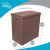 BirdRock Home Double Linen Laundry Hamper with Lid and Removable Liners - Brown - 2 of 4