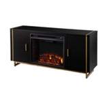 Monwit Console with Media Storage Black/Gold - Aiden Lane