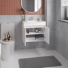 SEVOBAL Bathroom Vanities Floating Double Door Vanity with Resin Sink and Two Shelves 24x18 for Modern Bathroom, White, 28.74"*23.23"*12.99" - 4 of 4