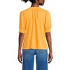 Lands' End Women's Button Pintuck Puff Sleeve Top - 2 of 4
