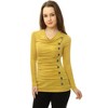 Allegra K Women's Cowl Neck Long Sleeves Buttons Decor Solid Ruched Top - 3 of 4