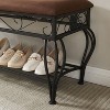 NicBex Shoe Rack Bench Shoe Storage Organizer with Shelves  Industrial Rustic Upholstered Bench for Entryway, Antique Brown - 3 of 4