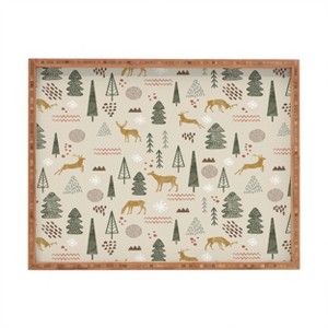 Marta Barragan Camarasa Deer Christmas forest Rectangular Tray -Deny Designs - 1 of 2