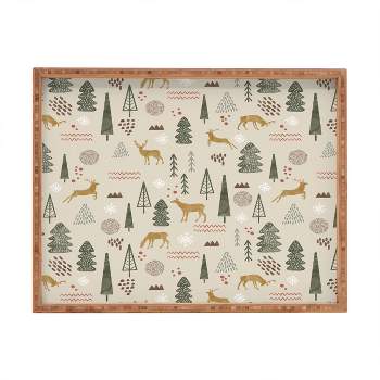 Marta Barragan Camarasa Deer Christmas forest Rectangular Tray -Deny Designs