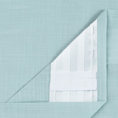 Light Blue Polyester Semi-Sheer 52" x 63" Window Curtain Panels