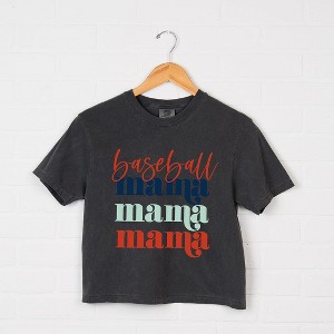 Simply Sage Market Women's Baseball Mama Stacked Short Sleeve Relaxed Fit Cropped Tee - 1 of 4