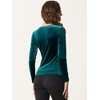 INSPIRE CHIC Women's Velvet Square Neck Long Sleeve Casual Blouses - 3 of 4