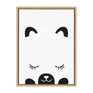 Kate and Laurel Sylvie Modern Baby Bear Framed Canvas by Rachel Lee of My Dream Wall, 18x24, Natural - 1 of 4