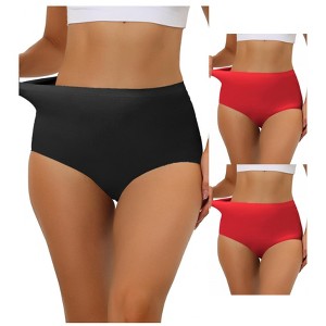 Allegra K Women's Elastic High-Waisted Unlined Breathable No-Show Hipster Underwear Multicolored - 1 of 4