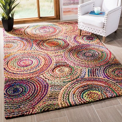 Cape Cod Multicolor Hand-Knotted Cotton Area Rug 5' x 8'