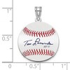Black Bow Jewelry Sterling Silver Tom Lasorda Signature SM Enamel Baseball Pendant - 4 of 4