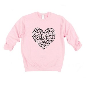 Simply Sage Market Women's Graphic Sweatshirt Valentine Leopard Heart - 1 of 4