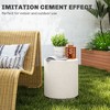 Lightweight Accent Table with Concrete Finish Round Side Table - 4 of 4