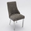 Sapphtopaz Upholstered Dining Chairs Set of 2, Rayon Cloth Flocking High Back Kitchen Chairs with Curved Wood Legs, Dining Room Chairs, Accent Chair - 3 of 4