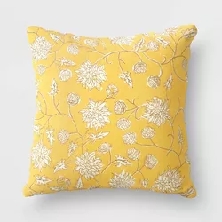 20" DuraSeason Fabric™ Outdoor Throw Pillow Dahlia Vine Yellow - Threshold™