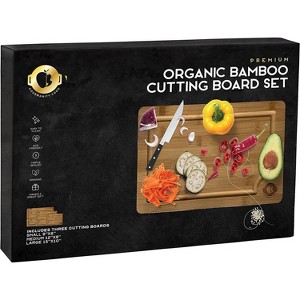 Gourmanity Cook Organic Bamboo Cutting Boards - Set of 3 - 1 of 4