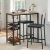 Whizmax Bar Table Set for 2 with Footrest, Kitchen Dining Table with 2 Upholstered Chairs, Small Space Counter Height Barstools for Counter Bar - 2 of 4