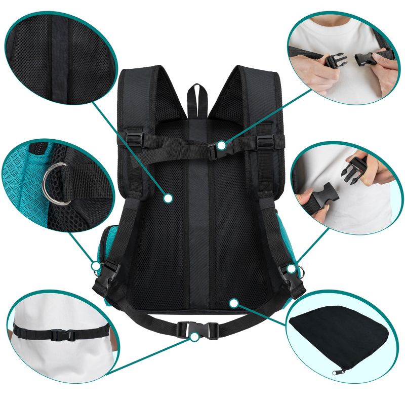 PetAmi Dog Front Carrier Backpack, Ventilated Adjustable Pet Cat Puppy, Hiking Camping Chest Travel Carrying Bag, 5 of 8