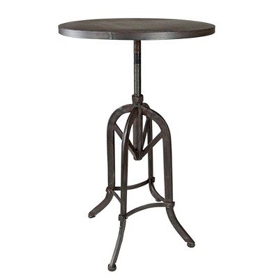 Industrial Black Metal Adjustable Height Side Table