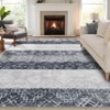Living Room Rug Washable Modern Neutral Floor Rug with Non-Slip Backing, Large Distressed Geometric Print Accent Rugs, Stain-Resistant Low Pile - 2 of 4