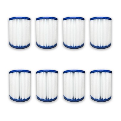 Nispira Pool Filter Replacement for Bestway Flowclear Type I Cartridge Pool Filter(110-120V) 58093E-CASE 330 Gal. | Pack of 8