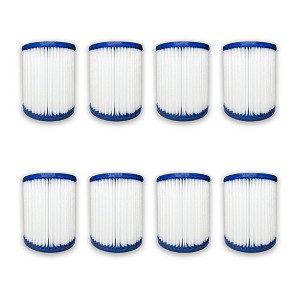 Nispira Pool Filter Replacement for Bestway Flowclear Type I Cartridge Pool Filter(110-120V) 58093E-CASE 330 Gal. | Pack of 8 - 1 of 4
