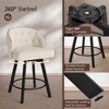 Arceso 26" Retro Swivel Bar Stools with Backs,Fabric Upholstered Upholstered Seat, Counter Height Metal Frame, Linen - 4 of 4