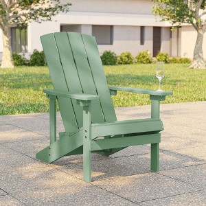 Sonkuki Outdoor Recycled Plastic Wood Adirondack Chair Lounger for Patio, Backyard - 1 of 4