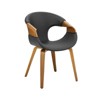 HOMLUX Faux Leather Home Office Desk Chair with Wood Legs for Living Room&Bedroom, Walnut Bentwood - 2 of 4