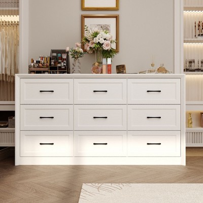 FUFU&GAGA Minimalist Wood - Grain 9 - Drawer Dresser Organizer: Anti-Tipping, Ample Storage–Organize with Style