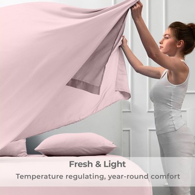 Blush Pink Twin Microfiber Deep Pocket Sheet Set