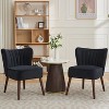 Velvet Accent Chair, Modern Upholstered Single Sofa Side Chair with Wing Backrest, Luxury Comfy Living Room Chair with Wood Legs - 3 of 4