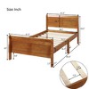 CAVINAS Solid Wood Sleigh Platform Bed Frame, Minimalist Twin Size Bed Frame with Hollow Headboard & Footboard, No Box Spring Needed - 4 of 4
