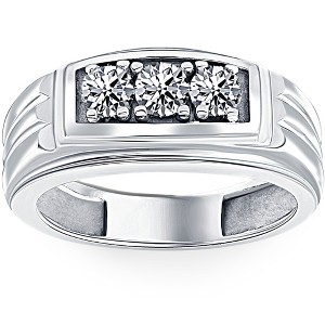 Pompeii3 3/4ct Diamond Mens 14K White Gold Wedding Ring - 1 of 4