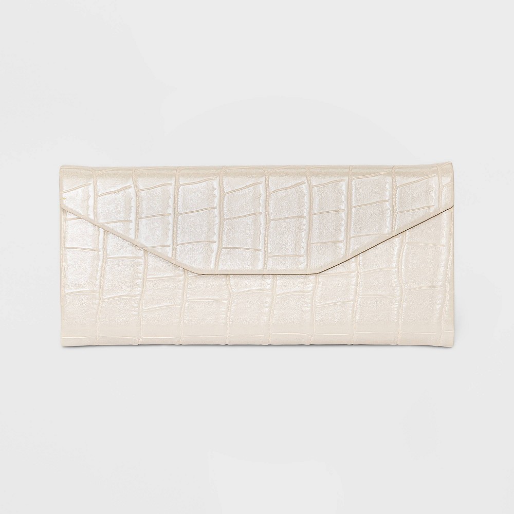 Alligator Print Collapsible Glasses Case - A New Day Off-White