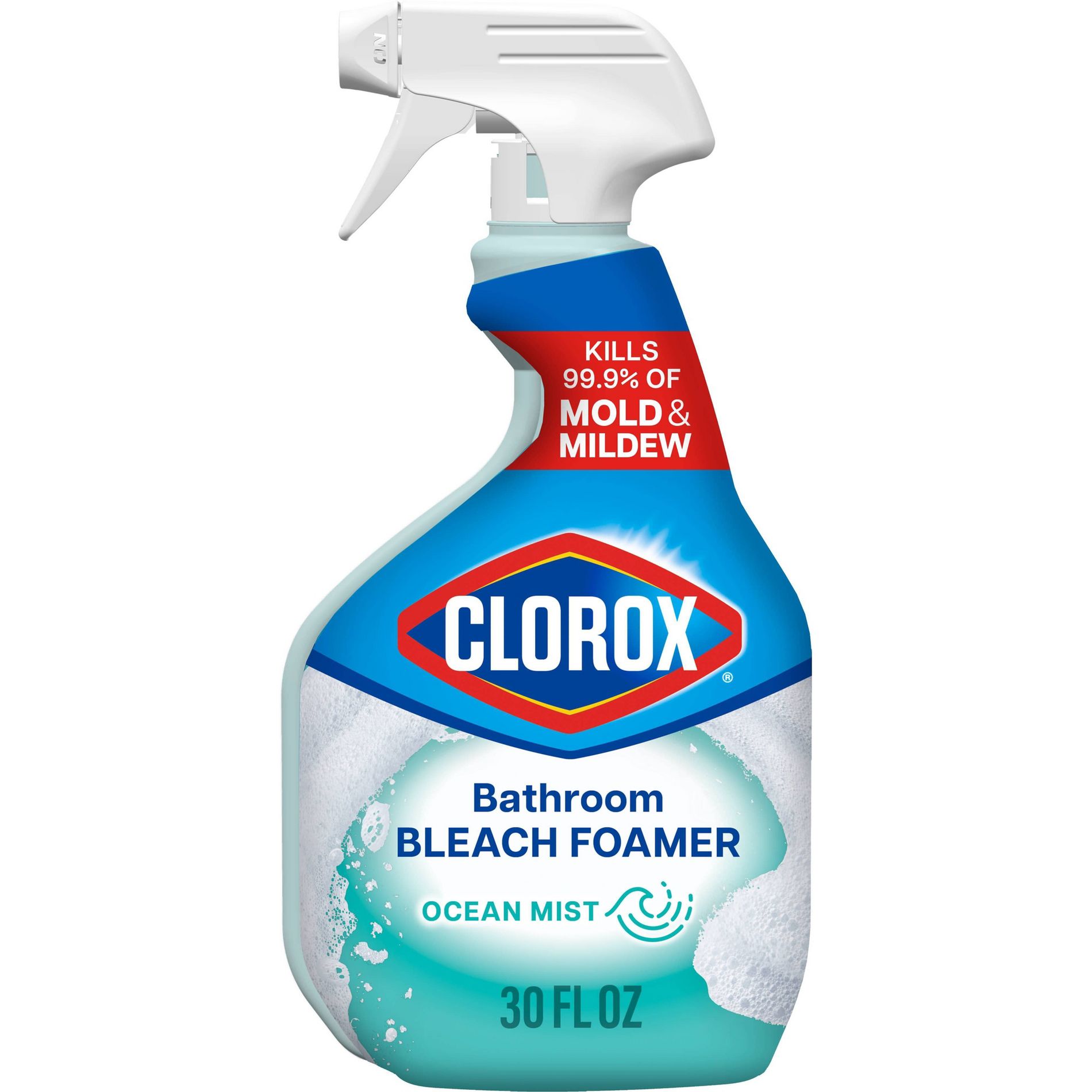 Clorox Ocean Mist Bathroom Foamer with Bleach Cleaning Spray - 30 fl oz: Phosphorus-Free, Liquid Cleaners, Multi-Surface