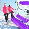 Slippery Racer Downhill Xtreme Flexible Adults and Kids Plastic Toboggan Snow Sled for 2 Riders with Pull Rope (3 Pack) - 4 of 4