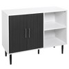HOMCOM Buffet Cabinet, Storage Sideboard with Adjustable Shelf, Free Standing 2-Door Kitchen Cupboard for Living Room, Hallway, Gray - 4 of 4
