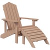 vidaXL Patio Adirondack Chair with Detachable Footstool - Weather-Resistant, Low-Maintenance HDPE Material - Brown - 2 of 4