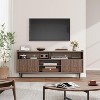 80" Fluted TV Stand, Modern Chic Entertainment Center for TVs Up to 90 inches with Sliding Doors, Wood Media Cabinet Furniture, Adjustable Shelves - 2 of 4