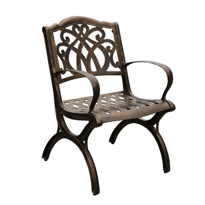 Bronze Cast Aluminum Ornate Traditional Outdoor Dining Chair