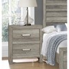 Transitional Aesthetic Bedroom Nightstand Faux Wood Veneer Weathered Gray Finish Nickel Hardware Bed Side Table - 4 of 4