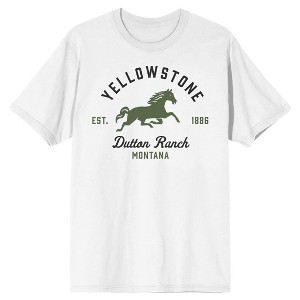 Yellowstone Dutton Ranch Horse Logo Juniors White T-shirt - 1 of 3
