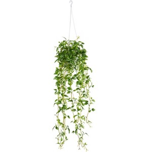 Nearly Natural Green Variegated Wandering Jew Hanging Basket Artificial Plant - 1 of 2