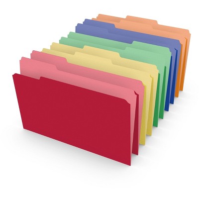 HITOUCH BUSINESS SERVICES Heavyweight File Folders 1/3 Cut Legal Size Assorted Colors 50/Box