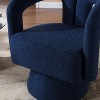 Okak Modern Fluffy Fabric 360° Swivel Chair Cuddle Barrel Chair with Soft Wide Cushion Accent Chair Round Armchair for Lounge Office Bedroom - 4 of 4
