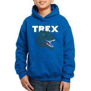 LA Pop Art Boy's Word Art Hooded Sweatshirt - T-Rex Head - 1 of 4